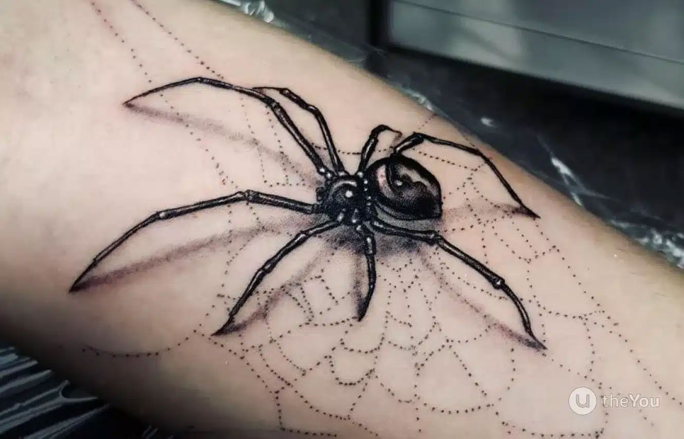 طرح تاتو عنکبوت سه بعدی